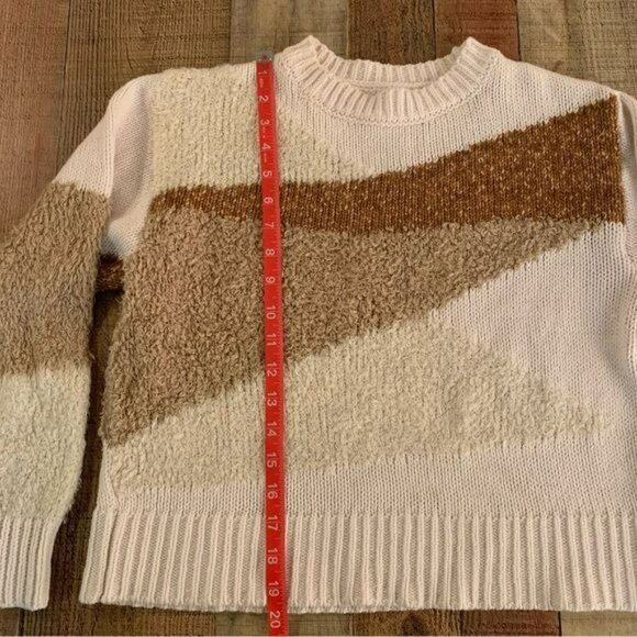 Loft Lou and grey womens oversized boho earth tone color way crew neck sweater - Picture 3 of 7